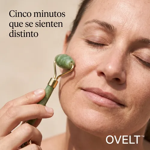 Jade Roller Rodillo Facial Masajeador Piedra Guasha Kit