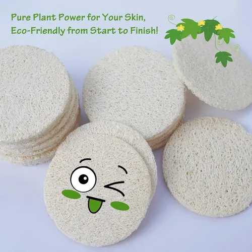 Conjunto De 25 Discos Exfoliantes De Luffa Natural Para La