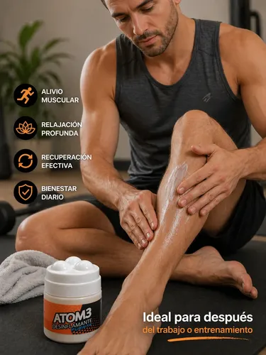 X3 Crema Corporal 190ml Atom3+ Tapa Masajeador 190ml