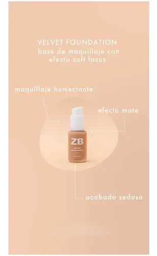 Zaira Beauty Velvet Foundation Tone 1 Oscuro Base Maquillaje