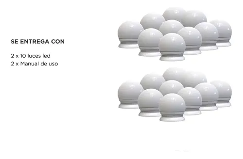 Kit x20 Luces Led Espejo Gadnic Z1300 20 Bombitas 5 Tonos 5V 1W 50000 Horas