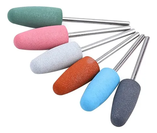 6x Silicona Broca De Uñas Rotary Burr Head Cutícula Clean