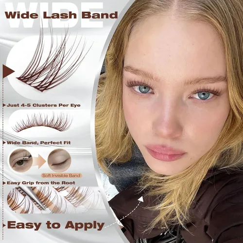 Pestañas En Racimos Yawamica Brown Lash Clusters Velour