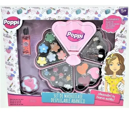 Set De Maquillaje Desplegable Abanico Poppi