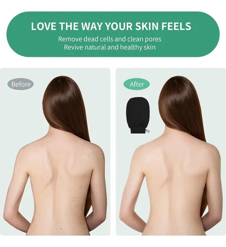 Guante Exfoliante Bijun Kessa Ducha 2 Piezas Negro