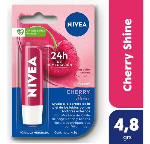 Nivea Protector Labial Hidratante Fruity Shine Cereza 4,8gr
