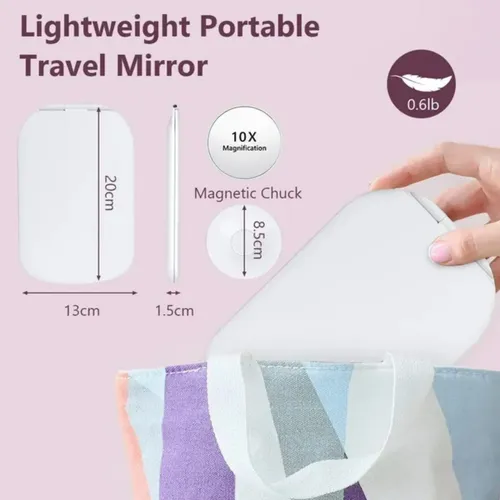 Espejo Maquillaje Portatil Tactil Con Luz Led Plegable Usb A Disponibilidad