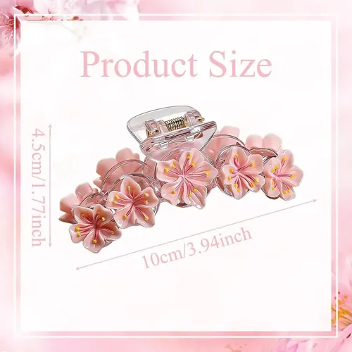 Pinza Para El Pelo Con Forma De Flor De Cerezo Rosa