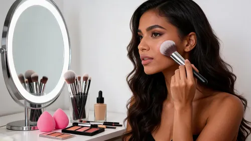 Juego De 10 Brochas De Maquillaje Y 2 Esponjas De Maquillaje