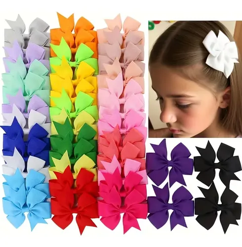 Set 60pcs Broches Y Moños Para Niñas Grandes Para Cabello