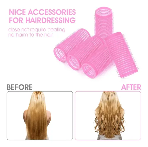 18 Rulos Auto-adhesivos Para El Cabello, Con Peine Pequeño