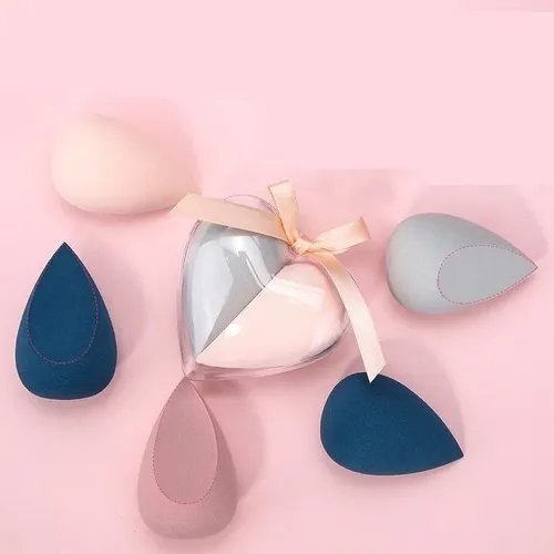 Set De Dos Huevos De Belleza Love Powder Puff Pink+blue