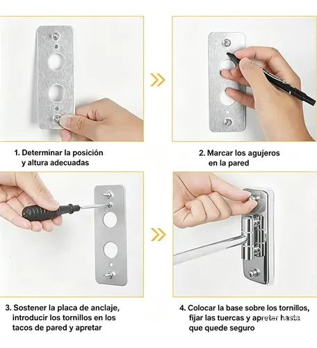 Espejo Maquillaje Pared Doble Cara Extensible Giratorio 360°