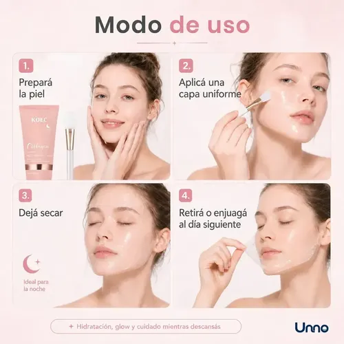 2x Mascarilla Facial Colágeno Velo Antiage Nocturna Peel Off