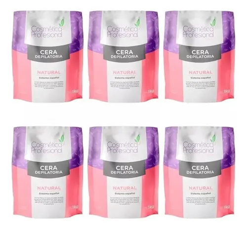 Cera Depilatoria Natural Cosmética Profesional 1kg X6uni