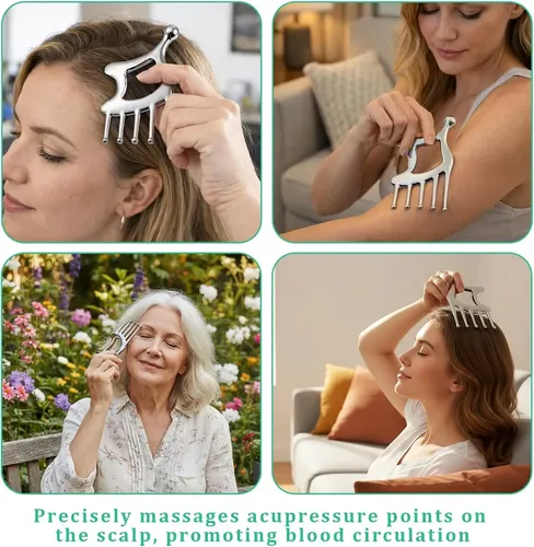 Gua Sha Metal 5 En 1 Masajeador Facial Y Corporal