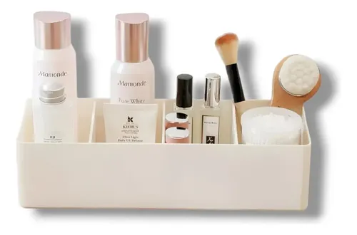Organizador Maquillaje Cosmeticos 4 Divisiones Ropa Interior Color Natural