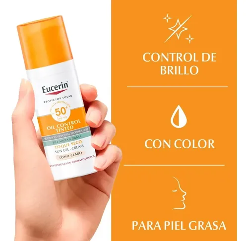 Eucerin Sun Fps50 Oil Control Tinted Toque Seco Claro