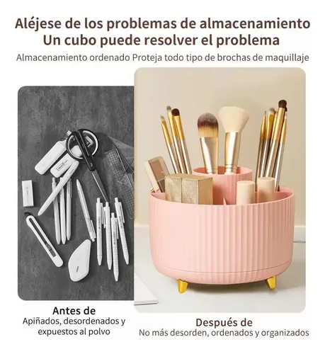 Organizador Giratorio 360° Para Maquillaje De Escritorio