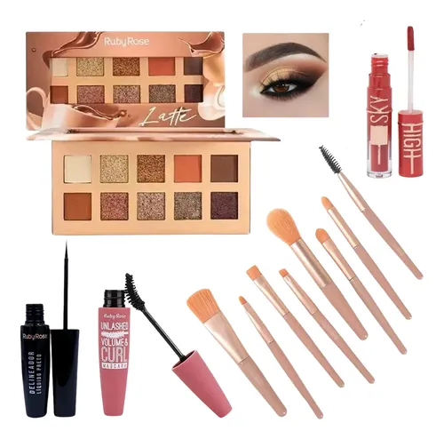 Kit De Maquillajes Básicos Infaltables Con Sombra Ruby Rose