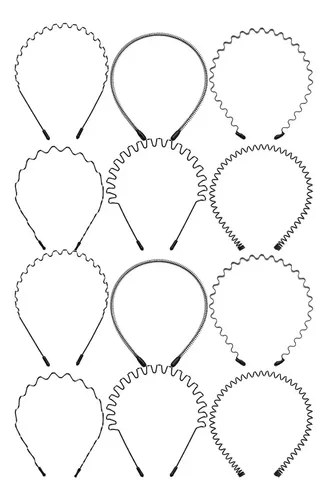 Diadema De Metal De 12 Piezas, Aro De Pelo Negro Para Mujer