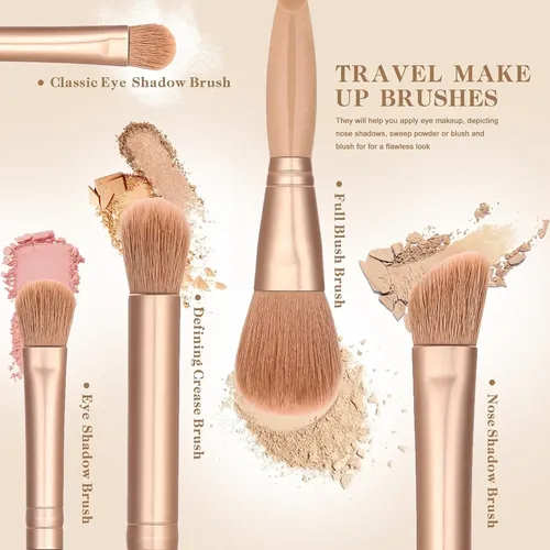 Set De Brochas De Maquillaje De Viaje, Minisets De Brochas D