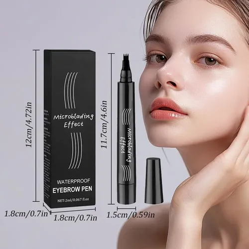 Lápiz Microblading Cejas 4d Impermeable, Hknbj Marrón