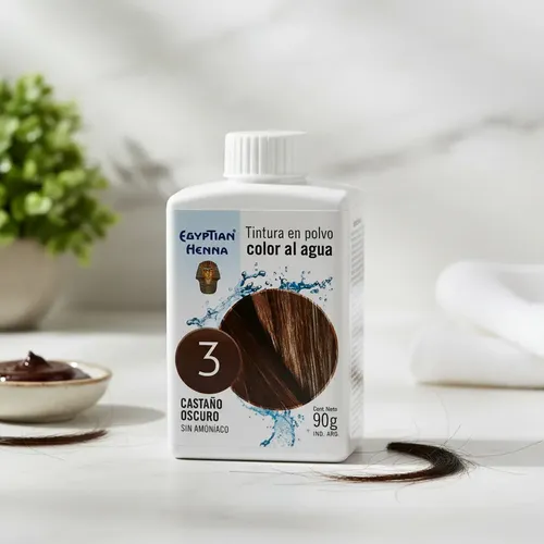 Henna Egyptian Tintura En Polvo Al Agua Sin Amoniaco X 90gr 3 – Castaño Oscuro
