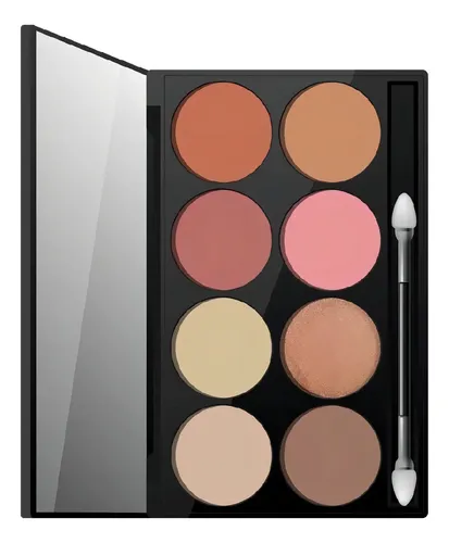 Paleta Iluminadores Strobing y Rubores Xúlu Cosméticos Z488 8 Tonos