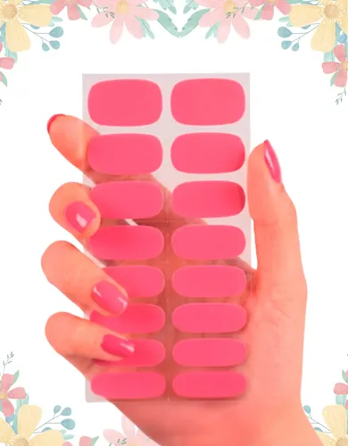 Stickers De Uñas Gel X16 Adhesivas Con Diseño Sin Lámpara Uv