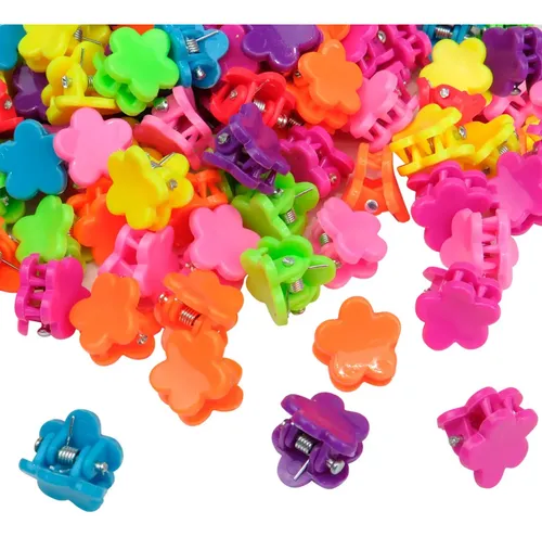 Pack 12 Mini Ganchos Broches Hebillas Pelo Colores Formas