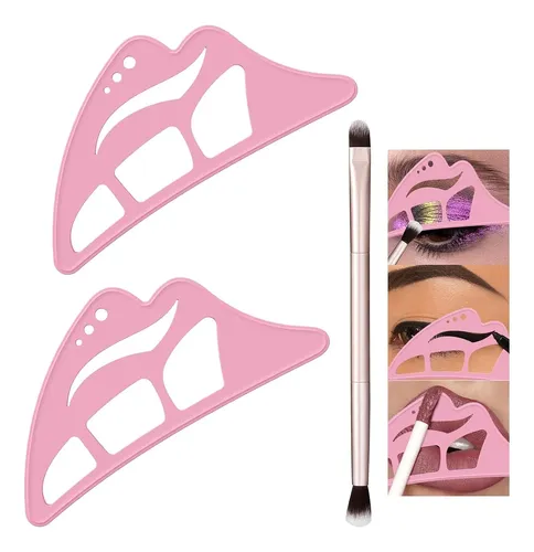 Plantillas Para Sombra De Ojos Rosa Con Pincel Maquillaje