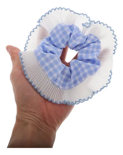 3 Cintas Elásticas Para El Pelo Con Borde De Encaje A Cuadro