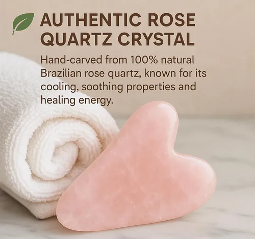 Gua Sha Facial Dosensepro Cuarzo Rosa Forma Corazón