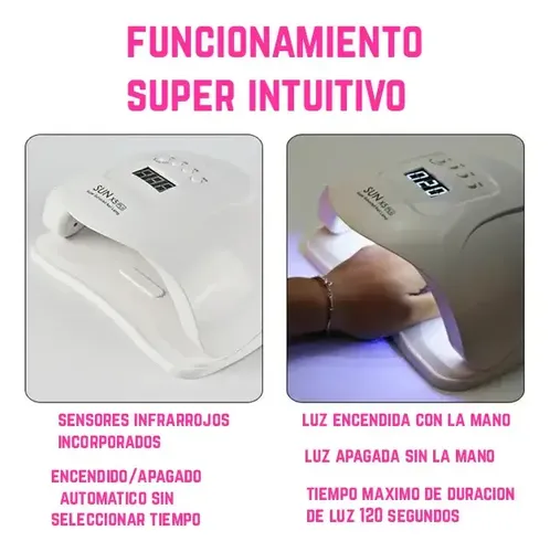 Cabina De Uñas Led Uv Con Base Desmontable 80w