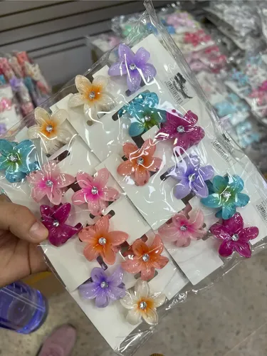 Hebillas Broche De Pelo Flor X6 Unidades Chicos Ris33