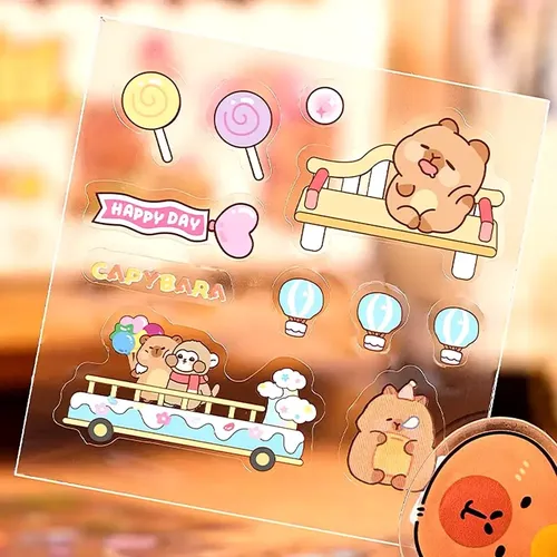 Zs Cute Kawaii Stationerycaja De 100 Pegatinas Capibara L