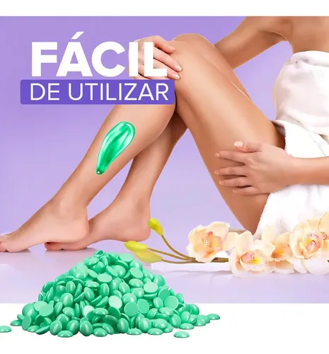 Kit De Depilación De 7 Bolsas De Cera De Color Rosa Lavanda