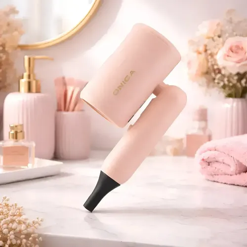 Mini Secador De Pelo Plegable Onica Cuidado De Cabello Viaje Color Rosa