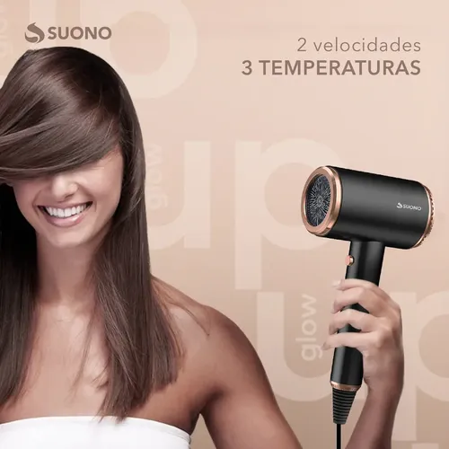 Secador De Pelo Suono Pro Glow Up Con Función Frío Color Negro