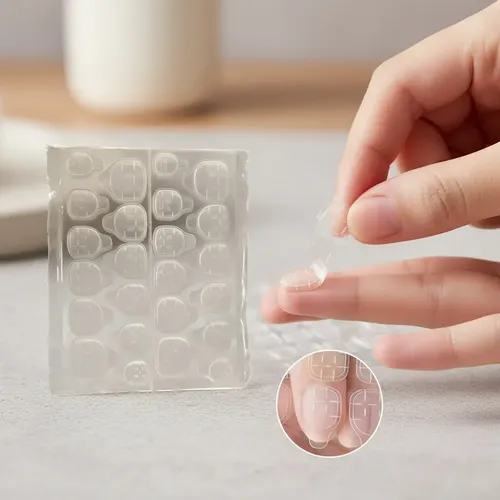 5 Planchas Adhesivo Bifaz Para Pres On Nails Uñas Postizas