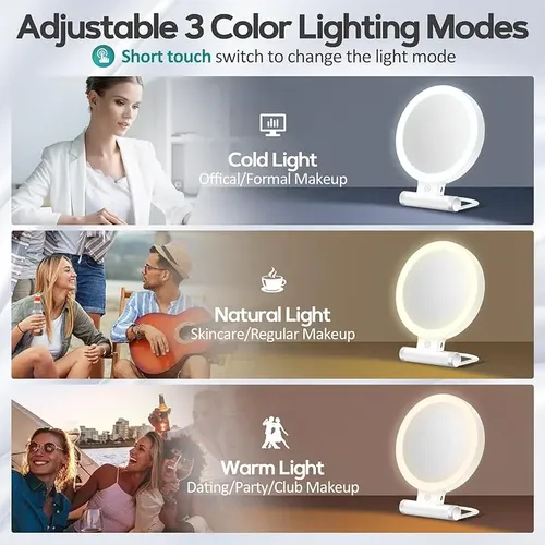 B Beauty Planet Espelho De Aumento Com Luz 30x, Dupla Blanco