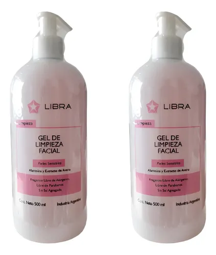 Gel De Limpieza Facial Piel Sensible Libra Cosmetica Pack 2