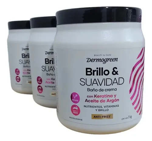 Baño De Crema Brillo Y Suavidad Con Keratina Y Aceite Argan