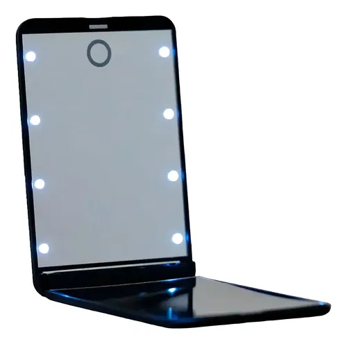 Espejo Portátil Mia Tools Colors Maquillaje Luz LED 8 Luces Negro