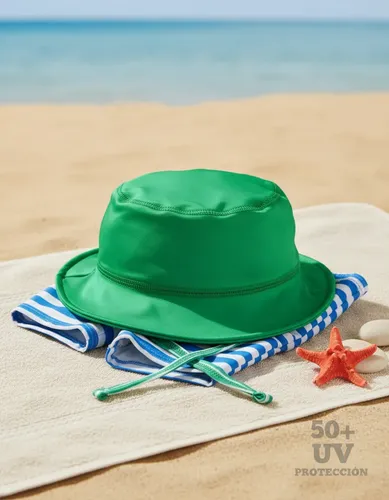 Gorro Infantil Tela Malla Bebe Niño Piluso Con Protección Uv Color Verde Talle 4