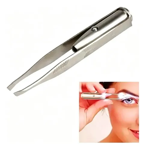 Pinza De Cejas De Acero Inoxidable Con Luz Led