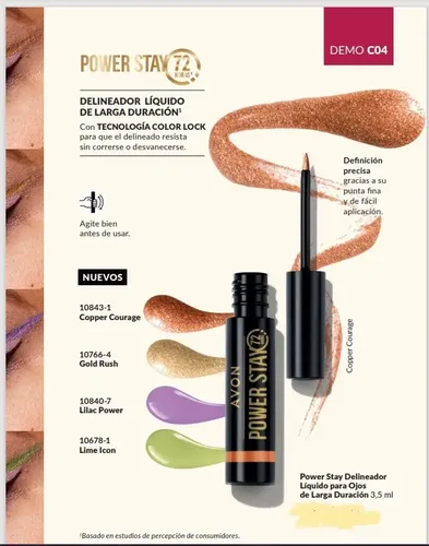 Avon Power Stay Delineador Líquido Para Ojos Larga Duración