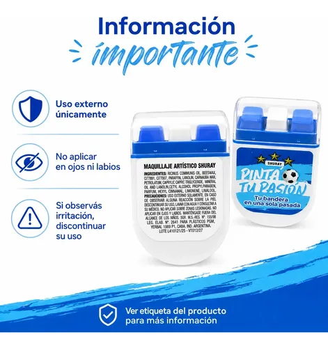 Maquillaje Artístico Argentina Para Rostro Stick Pack X4