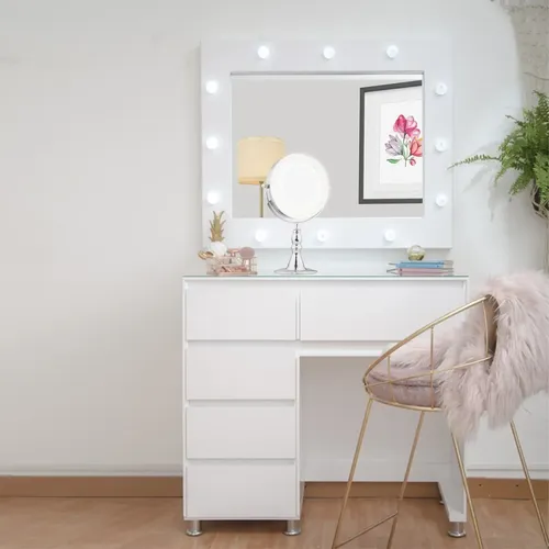 Espejo Luz Maquillaje Aumento X5 Doble Faz Base 18 Led Cuota